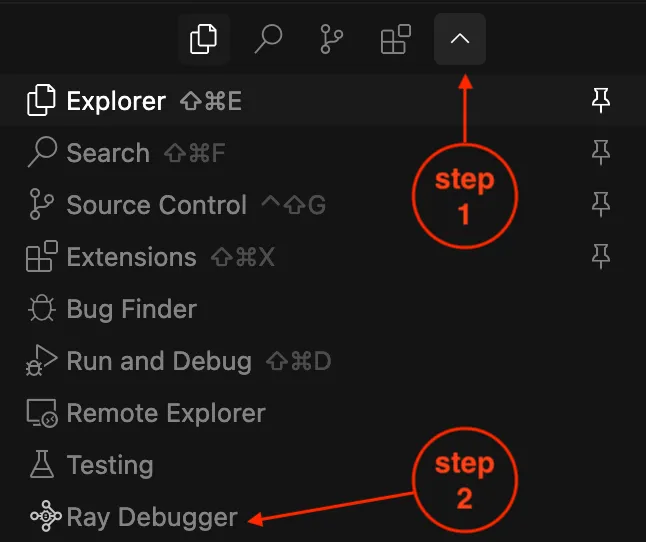 Étape 1 de l'Extension du Débogueur Ray